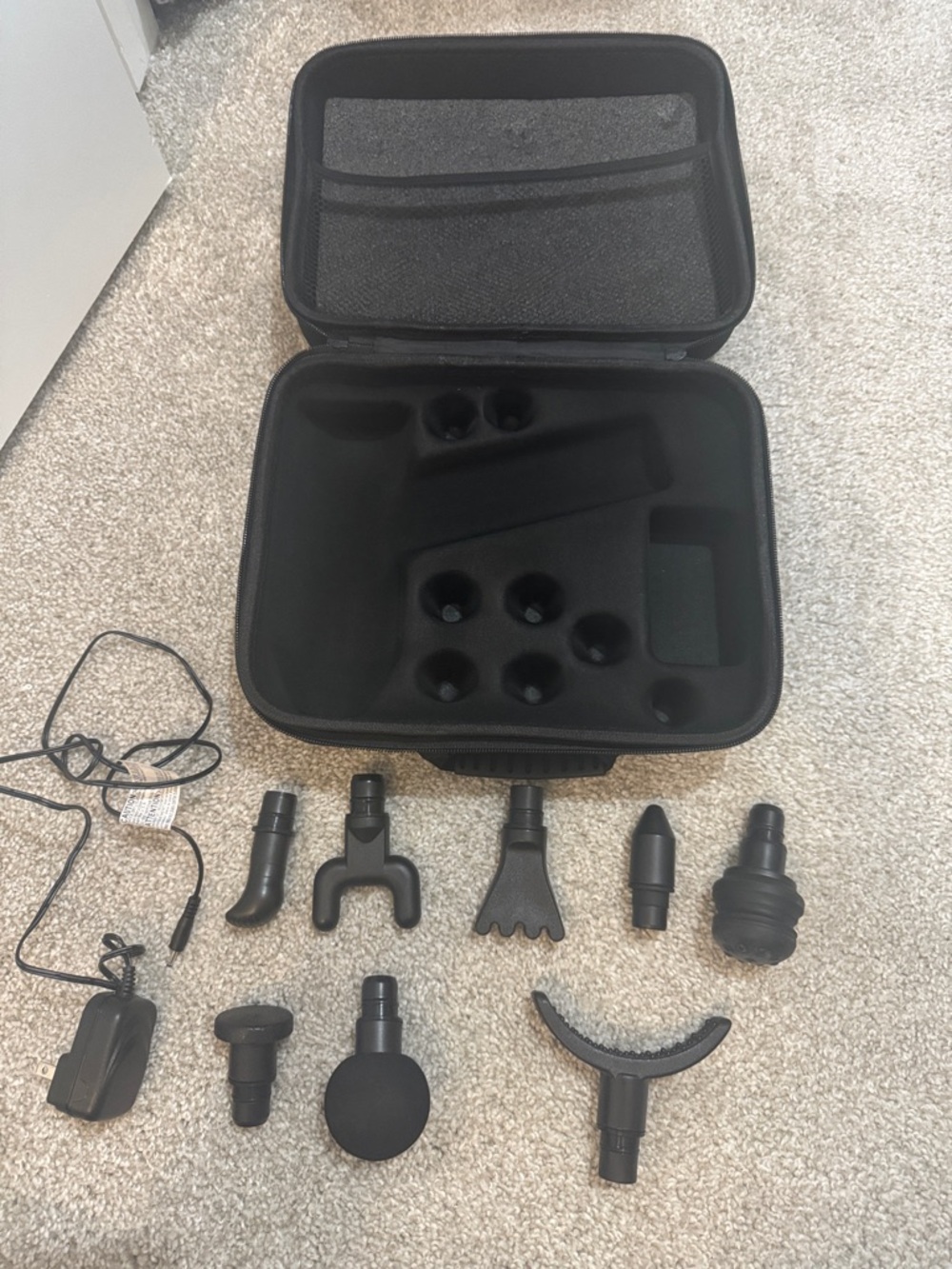 Crane Fitness Massage Gun Accessories Carrying Case Multiple Tool Attachments